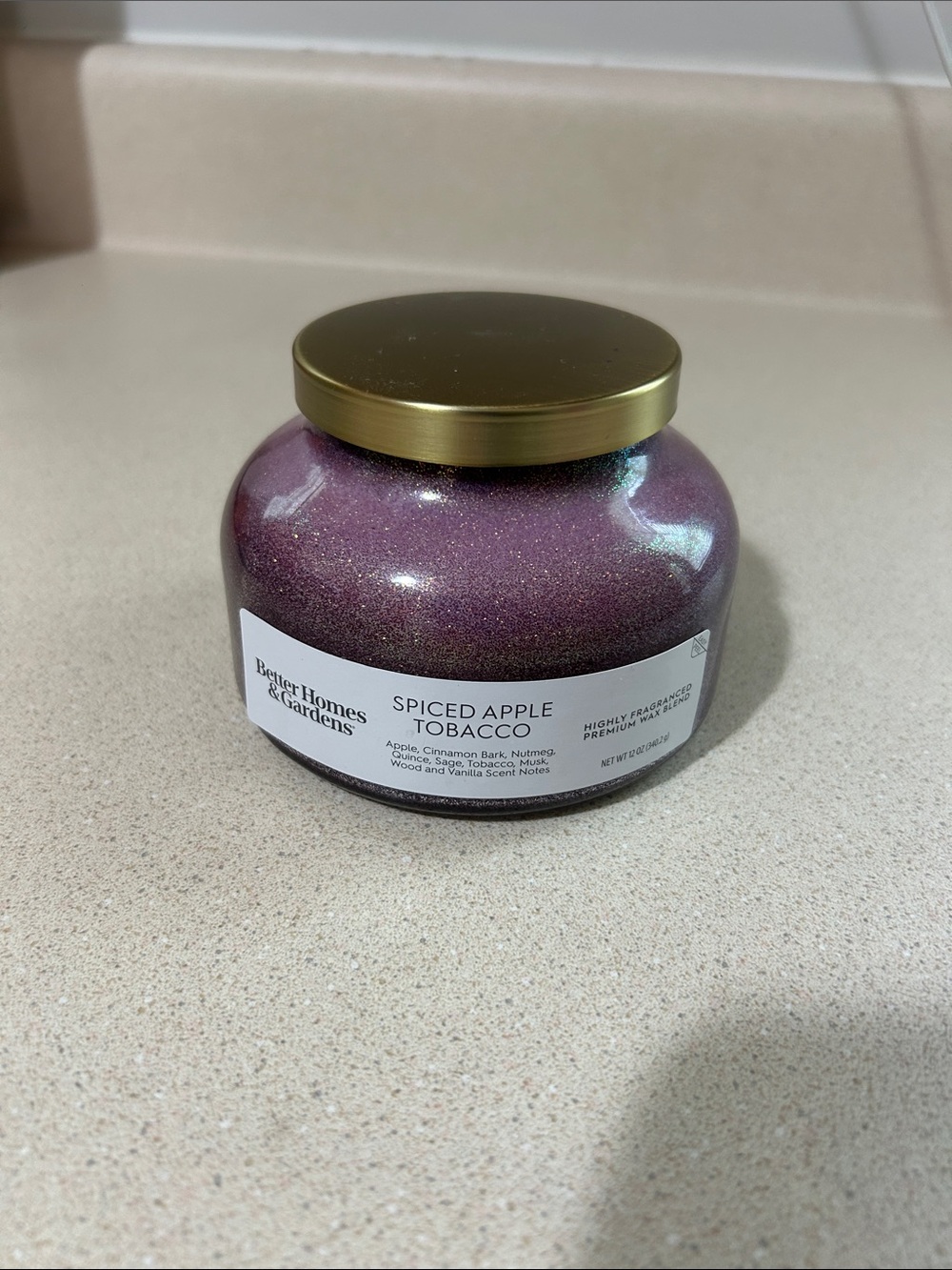 Better Homes And Gardens Spiced Apple Tobacco Jar Candle - Purple